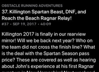 504. reRun of 37. Killington Spartan Beast, DNF, and Reach the Beach Ragnar Relay!